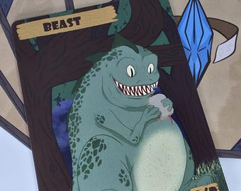 Beast Creature Token  for Magic The Gathering, Custom Art Token