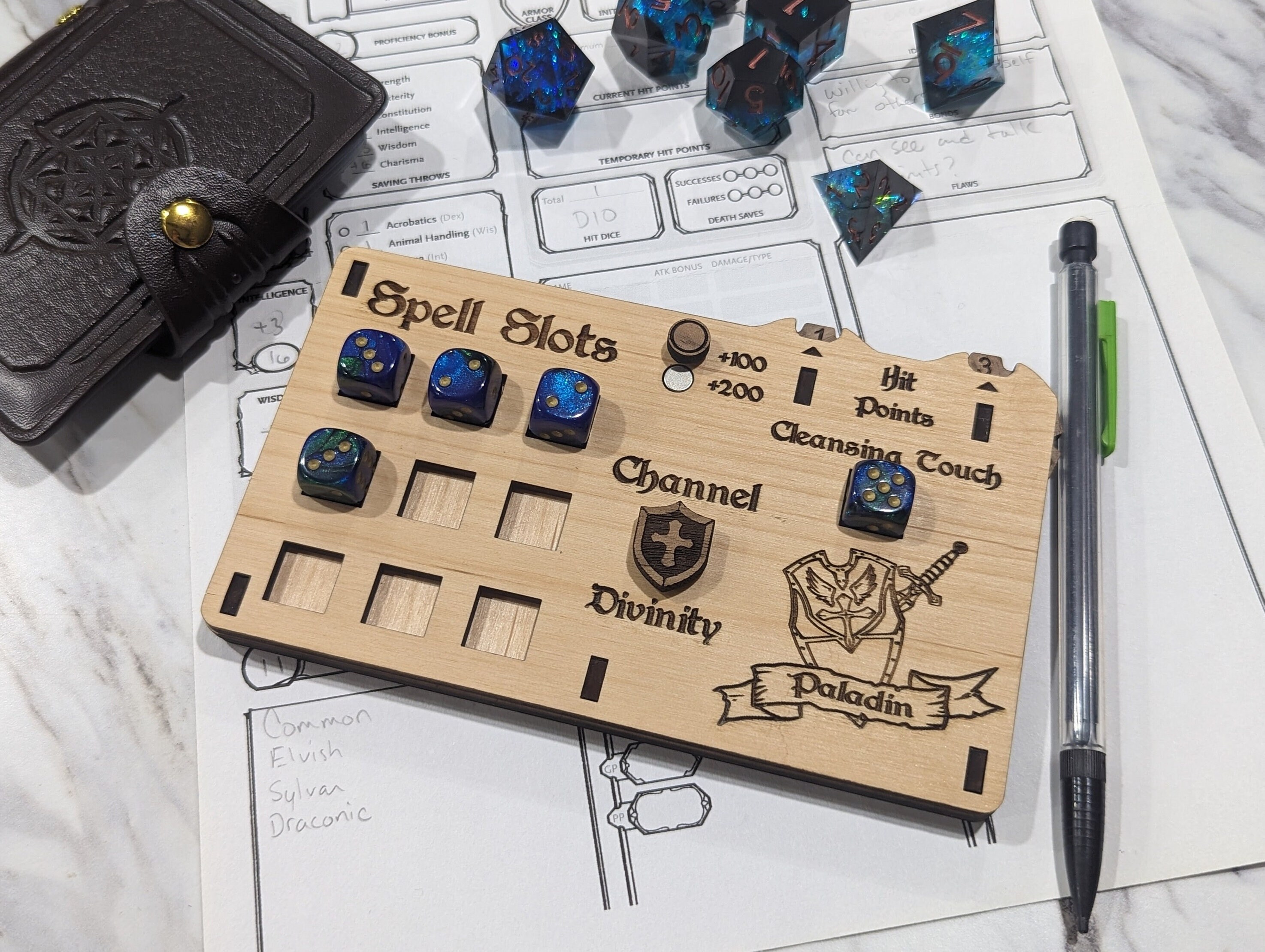 Dnd 5E Spell Slots Tracker Player Companion Dnd 5E Gaming Tabletop RPG Wood Slice