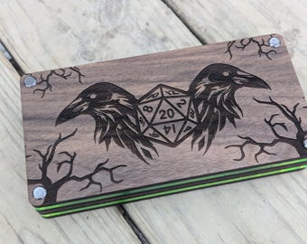 Handmade Deluxe Dice Box for DND Dice Storage Dungeons and Dragons Rolling Tray Combo