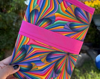 9 x 6" Pink Swirl Fun Book Sleeve, Padded Sleeve, Book Cover, Accessories, Bookish Gifts for Readers, Writers, iPads, Tablets, Ebooks