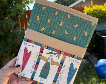 11 x 8" Angels fabric, LG Book Sleeve, Padded Sleeve, Book Cover, Accessories, Book Gifts for Readers, Writers, iPads, Tablets, Ebooks