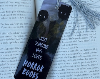 Spooky Horror Inspired Bookmark, Cardstock bookmarks, Gifts for Book Lovers, Cute Bookmark, Tassel Bookmark, Scary Movie, Scary Horror fans