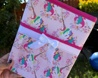 12 x 9" Pink Unicorn LG Book Sleeve, Padded Sleeve, Book Cover, Accessories, Book Gifts for Readers, Writers, iPads, Tablets, Ebooks
