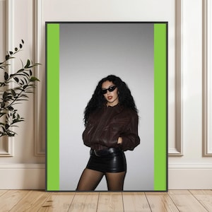 Charli XCX Poster Brat SNL Pop Star Concert Art Print, Brat Album, Pop Culture Art