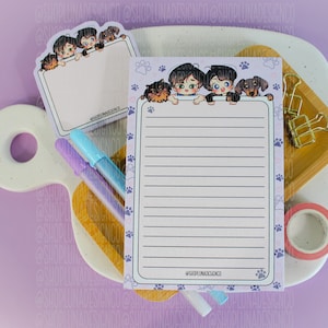 TaeKook i przyjaciele Chibi 4x6 Notatnik I Chibi BTS, artykuły piśmiennicze BTS, artykuły piśmiennicze Chibi, dziennik, notatnik, ręcznie robiony, urocze artykuły piśmiennicze, Bujo