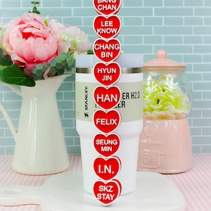 Stray Kids 3D Printed Conversation Heart Straw Topper | Stray Kids, Kpop, Stay, Gift Idea, Party Favor ideas