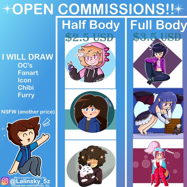 Open Commissions (Full Body, Full Color)