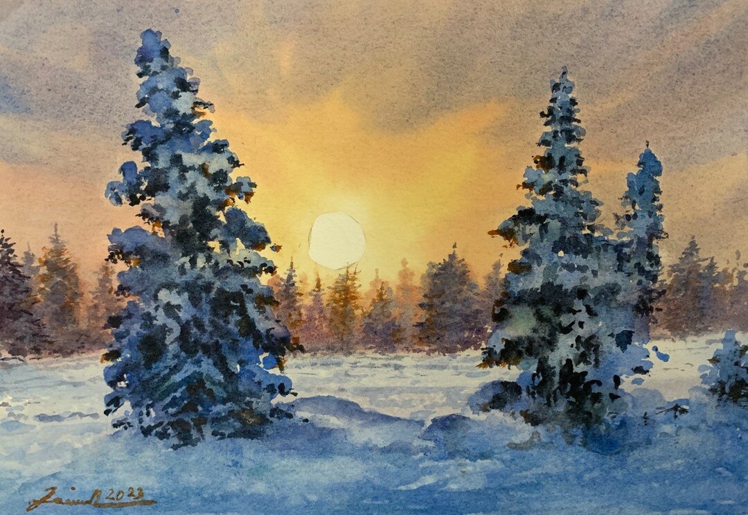 Snowy Scene - Etsy