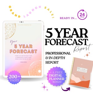 Leitura Astrológica, Previsão para 5 Anos, Análise Astrológica Aprofundada, Leitura Espiritual, Linha do Tempo do Futuro, Presentes Personalizados para Ela, 2025