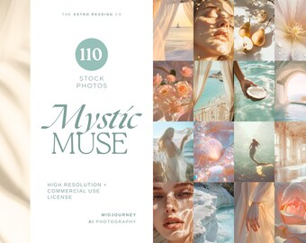 Andligt stockfotopaket, mystiska stockbilder, ansiktslös digital marknadsföring, Instagram-stockbilder, neutral estetik, Reiki-healer