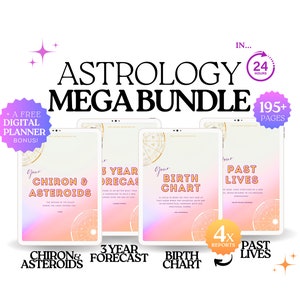 Astrology Reading, Birth Chart, Past Lives Reading, Chiron And Asteroids, 3 Year Forecast, 195 + Pages In 24 Hours, Spiritual Gift For Her