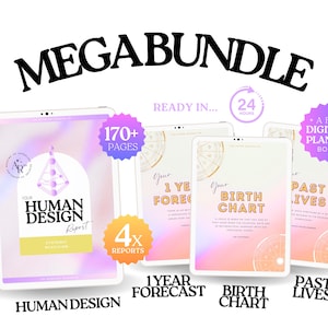 Astrology Reading, Human Design Report, 1 Year Forecast, Past Lives Reading, Whole Shop Bundle, Gift for Best Friend, 170+ pages in 24 hours