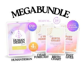 Astrology Reading, Human Design Report, 1 Year Forecast, Past Lives Reading, Whole Shop Bundle, Gift for Best Friend, 170+ pages in 24 hours