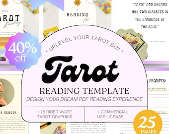 Tarot Reading Template, Tarot Reading Base Template, Tarot Business Template, Canva Tarot Template, Spiritual Business Templates,
