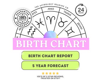 Astrology Reading Birth Chart, 5 Year Forecast, In Depth Analysis, Spiritual Reading, Spiritual Gifts For Women, 2024 New Years Gifts