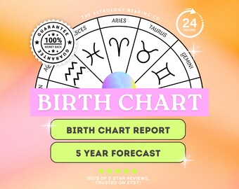 Birth Chart Reading, Astrology Reading, 5 Year Forecast, Natal Chart Analysis, Spiritual Reading, Personalized Astrology Gifts