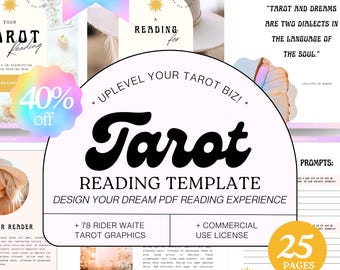 Tarot Reading Template For Canva: Spiritual Business Template For PDF Readings (Digital Download)