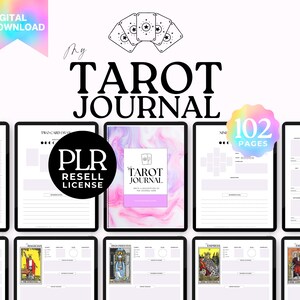 102ページのデジタルタロットジャーナルCanvaテンプレート：PLRプライベート再販権（デジタルダウンロード）