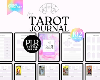 102-Page Digital Tarot Journal Canva Template: PLR Private Resell Rights (Digital Download)