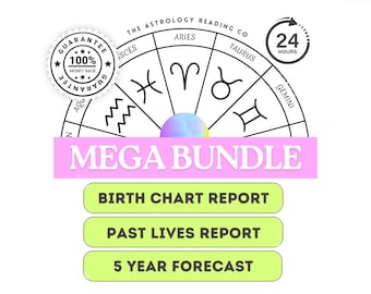 Astrology Reading, Birth Chart Bundle, Past Lives Reading, 5 Year Forecast Report, Spiritual Reading, Personalized Gifts
