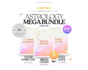 Astrology Reading, Birth Chart Report, Past Lives Reading, 1 Year Prediction, Self Discovery Gift, Birth Chart Gift, 100+ pages in 24 hours