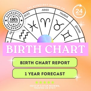 Astrology Reading, Birth Chart Reading, 1 Year Forecast, Spiritual Reading, 2024 Forecast, Gifts For Girlfriend, Personalized Birthday Gift