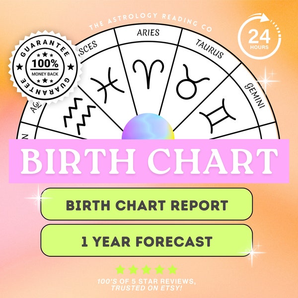 Astrology Reading, Birth Chart Reading, 1 Year Forecast, Spiritual Reading, 2024 Forecast, Gifts For Girlfriend, Personalized Birthday Gift