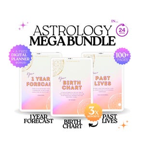 Astrology Reading, Birth Chart Report, Past Lives Reading, 1 Year Prediction, Self Discovery Gift, Birth Chart Gift, 100+ pages in 24 hours