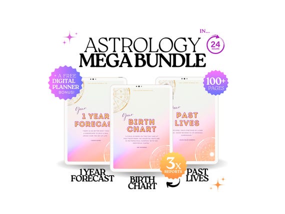 Astrology Reading, Birth Chart Report, Past Lives Reading, 1 Year Prediction, Self Discovery Gift, Birth Chart Gift, 100+ pages in 24 hours
