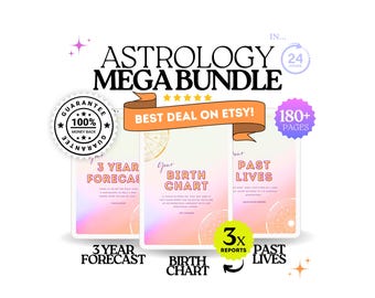 Astrology Reading Birth Chart Report + 3 Year Forecast + Past Lives Reading, In-Depth Professional Analysis, 180+ pages in 24 hours