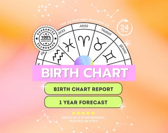 Birth Chart Reading In Depth Natal Chart Analysis + 1 Year Forecast 12 Months Prediction, Same Day