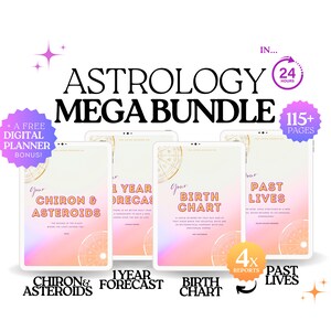 Astrology Reading, Birth Chart, Past Lives Reading, Chiron And Asteroids, 1 Year Forecast, 115 + Pages In 24 Hours, Spiritual Gift For Her