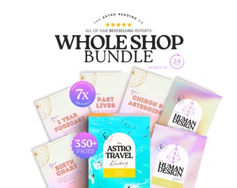 Astrology Mega Bundle: Astrocartography Reading, Human Design Report & Workbook, Birth Chart Analysis, Past Lives Reading, 1 Year Forecast