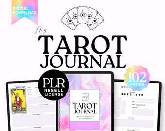 102-Page Tarot Journal PLR Template: Editable Canva Journal With PLR Private Label Rights License (Digital Download)