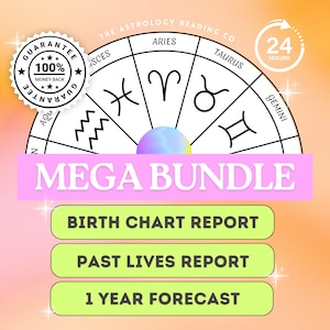 Astrology Reading Birth Chart, Past Lives Reading, 1 Year Forecast Report, Spiritual Reading, Astrology Gifts For Her, Spiritual Gifts