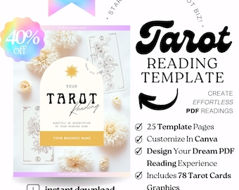 Canva Tarot Reading Template: Editable PDF Reading Template For Spiritual Tarot Business (Digital Download