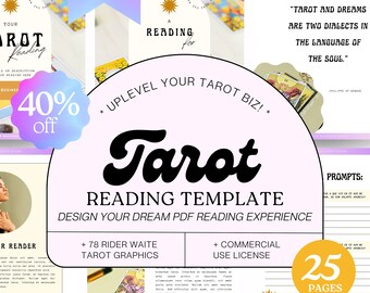 Tarot Reading Template, Tarot Reading Base Template, Tarot Business Template, Canva Tarot Template, Spiritual Business Templates,