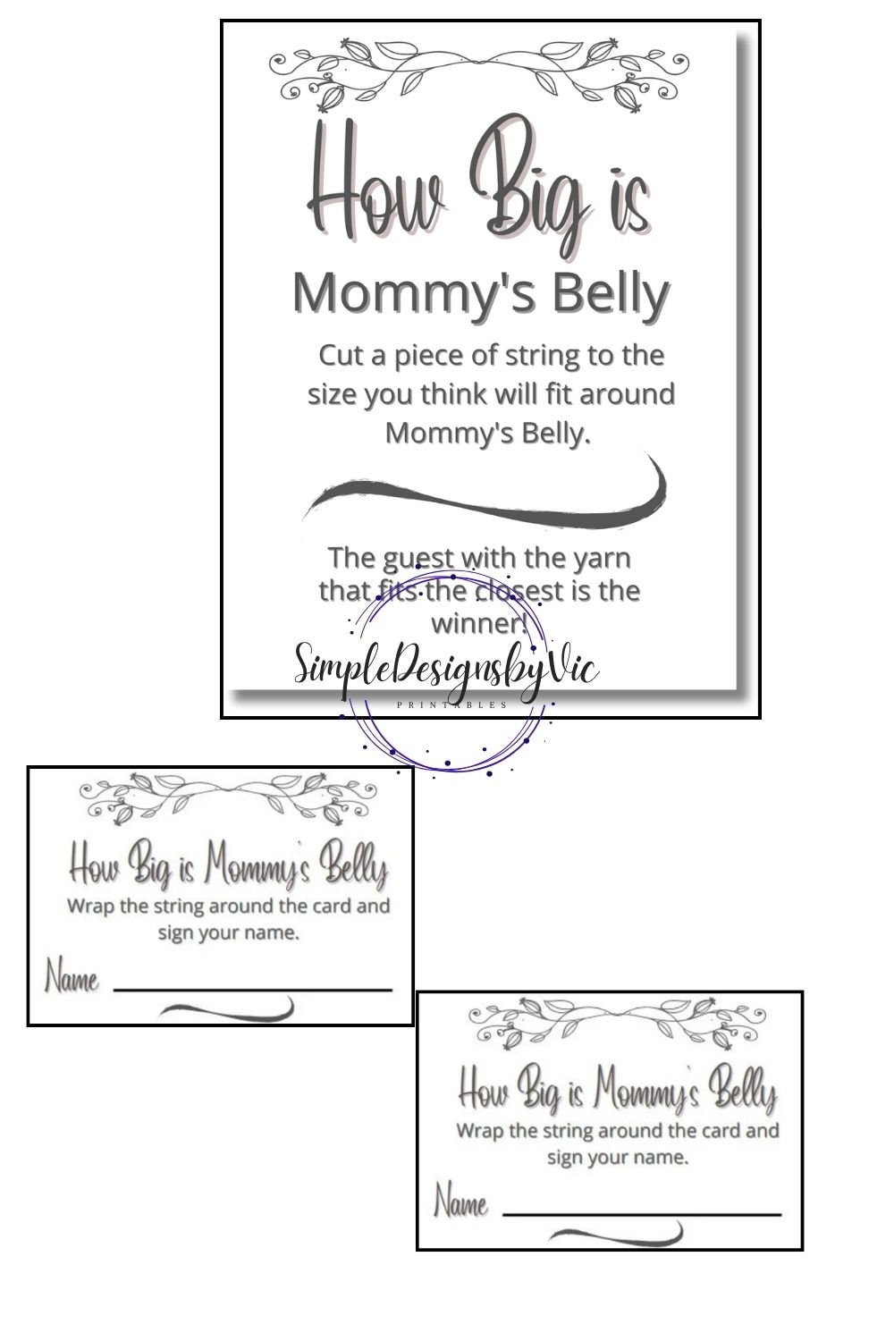 How Big is Mommy's Belly Game, Digital Printable, Baby Shower Games - Etsy