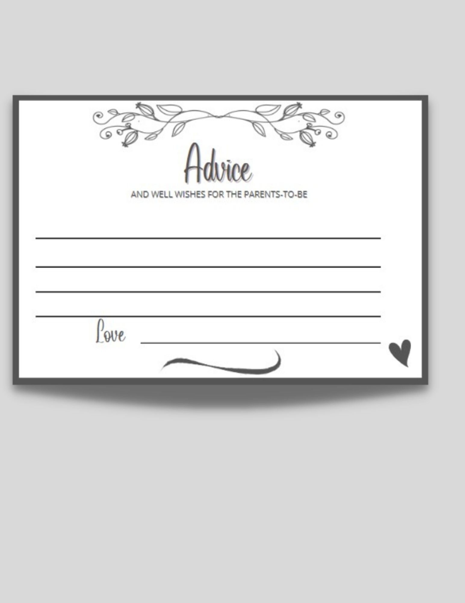 Instant Download Advice for the Parents to Be Printable, Advice for the ...