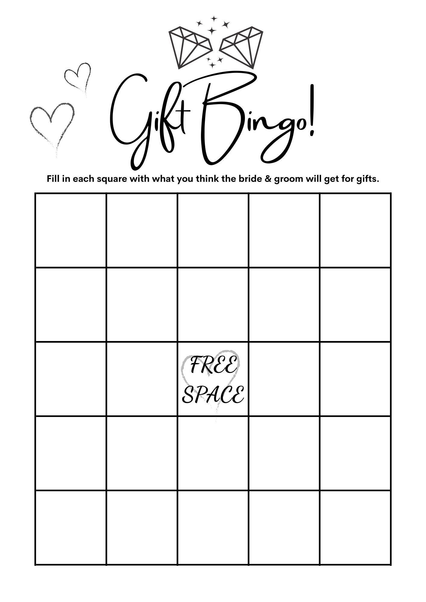 Bridal Shower Bingo Game, Printable Bingo Cards, Minimalist Bridal ...