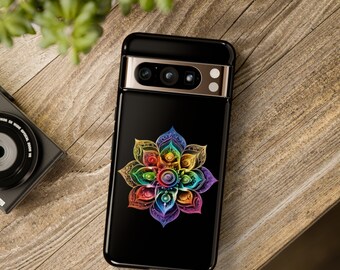 Chakra Inspired Phone Case with Colorful Mandala Pattern Tough Cases