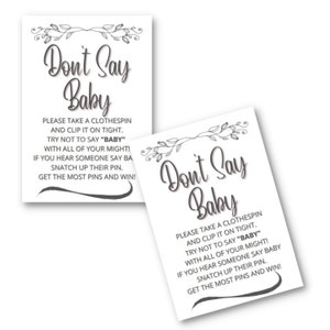 Instant Download Don't Say Baby Game Sign, Don't Say Baby Printable, Don't Say Baby Game, Clothespin Game image 2