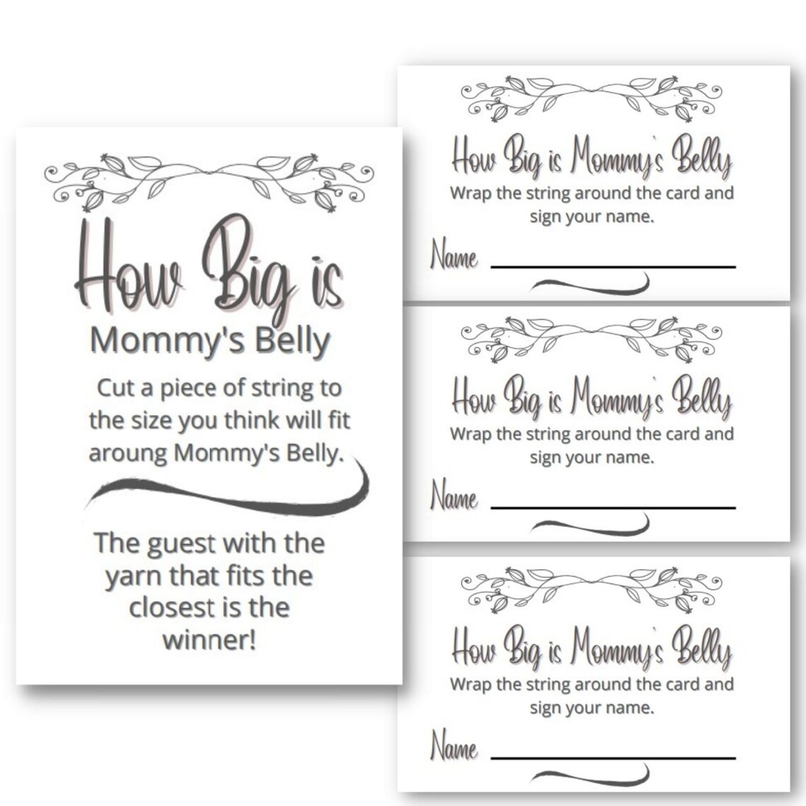 How Big is Mommy's Belly Game Digital Printable Baby - Etsy