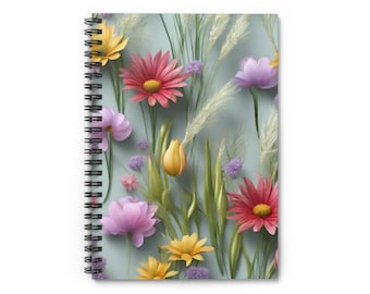 Charming Spring Floral Spiral Notebook, Ruled Line, Stationery for Notes, Journaling, or Sketches