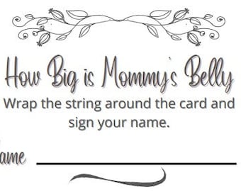 How Big is Mommy's Belly Game, Digital Printable, Baby Shower Games