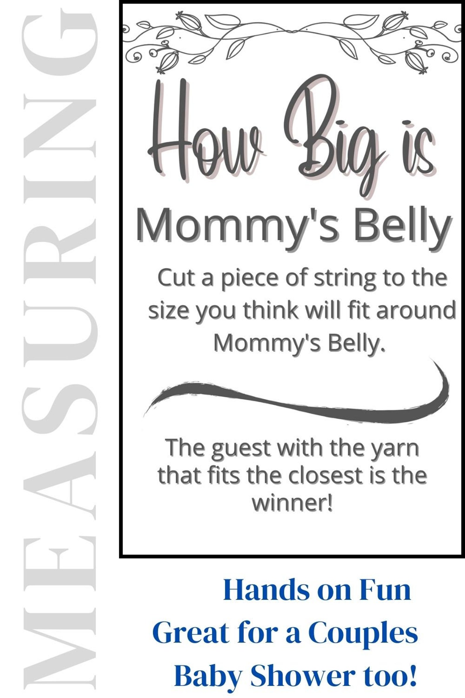 How Big is Mommy's Belly Game, Digital Printable, Baby Shower Games - Etsy
