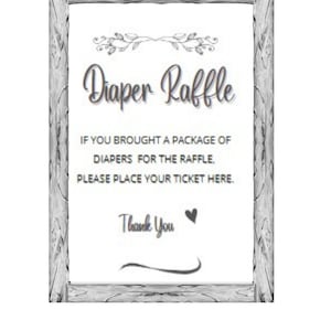 Instant Download Diaper Raffle Printable, Baby Shower Printable, Diaper Raffle Game, Diaper Raffle Sign and Ticket