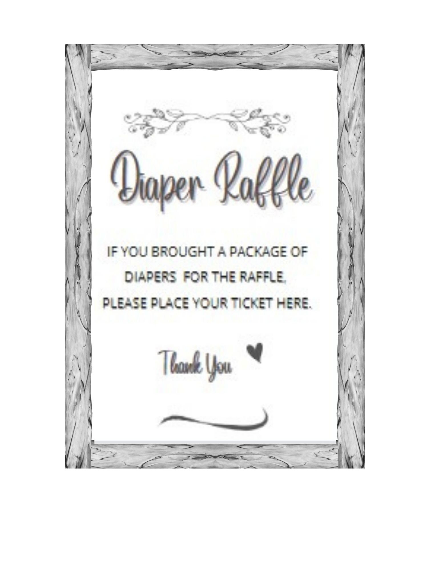 Instant Download Diaper Raffle Printable, Baby Shower Printable, Diaper ...