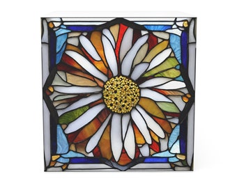 Colorful Flower 3D Stained Glass Memo Cube - Unique Gift for Her Note Cube