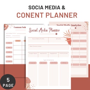 Boho Social Media Planner Content Schedule Strategic Planning  Social Media Analytics